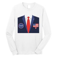 President Trump Suit Halloween Lazy Costume Flag Long Sleeve Shirt