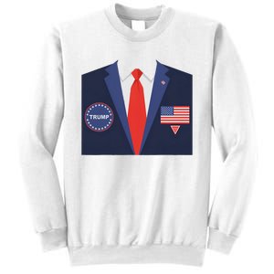 President Trump Suit Halloween Lazy Costume Flag Sweatshirt