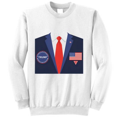 President Trump Suit Halloween Lazy Costume Flag Sweatshirt