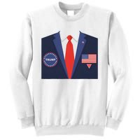 President Trump Suit Halloween Lazy Costume Flag Sweatshirt