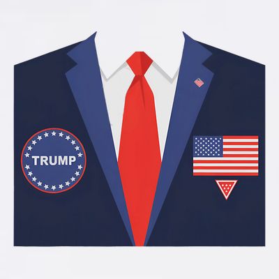 President Trump Suit Halloween Lazy Costume Flag T-Shirt