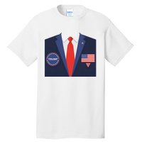 President Trump Suit Halloween Lazy Costume Flag Tall T-Shirt