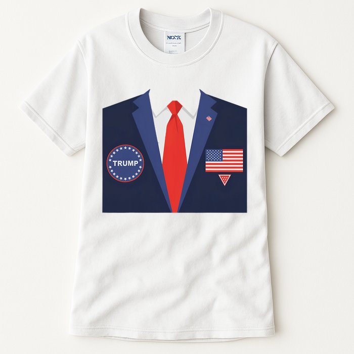 President Trump Suit Halloween Lazy Costume Flag Tall T-Shirt