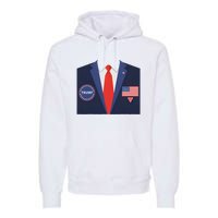 President Trump Suit Halloween Lazy Costume Flag Premium Hoodie