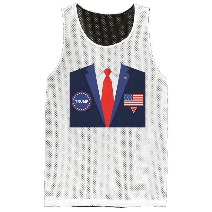 President Trump Suit Halloween Lazy Costume Flag Mesh Reversible Basketball Jersey Tank