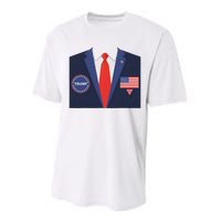 President Trump Suit Halloween Lazy Costume Flag Performance Sprint T-Shirt