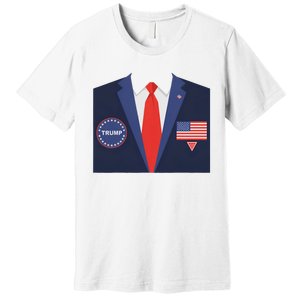 President Trump Suit Halloween Lazy Costume Flag Premium T-Shirt