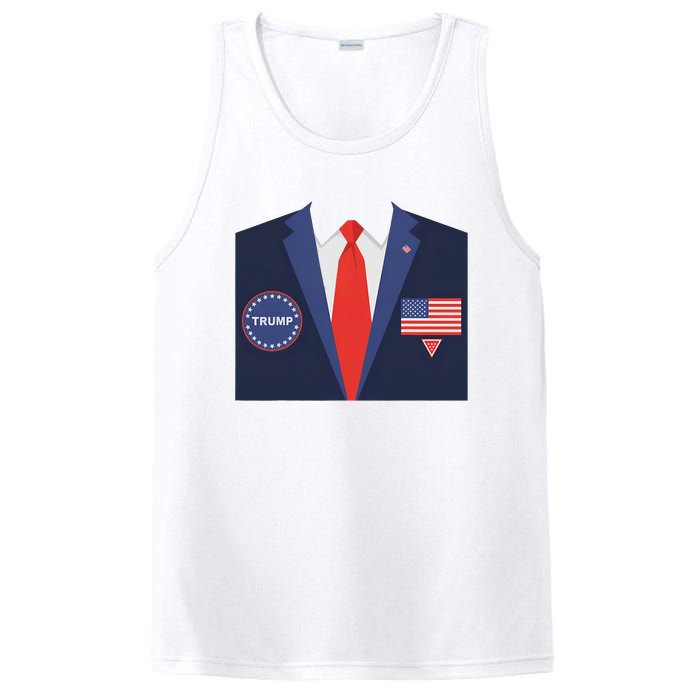 President Trump Suit Halloween Lazy Costume Flag PosiCharge Competitor Tank