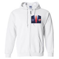 President Trump Suit Halloween Lazy Costume Flag Full Zip Hoodie