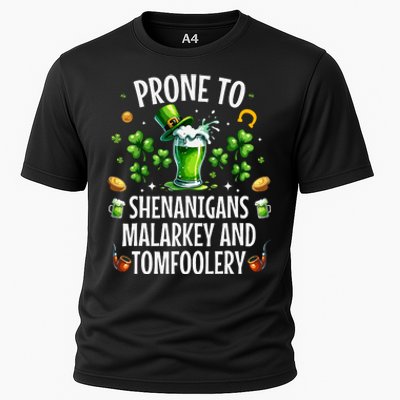 Prone To Shenanigans Malarkey Tomfoolery St Patricks Cooling Performance Crew T-Shirt