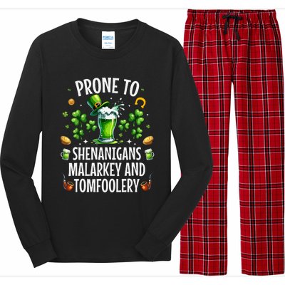 Prone To Shenanigans Malarkey Tomfoolery St Patricks Long Sleeve Pajama Set