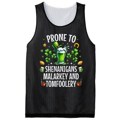 Prone To Shenanigans Malarkey Tomfoolery St Patricks Mesh Reversible Basketball Jersey Tank