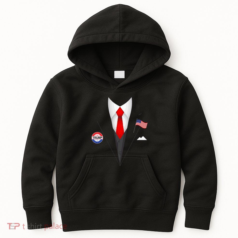 President Trump Suit Halloween Lazy Costume Kids Hoodie