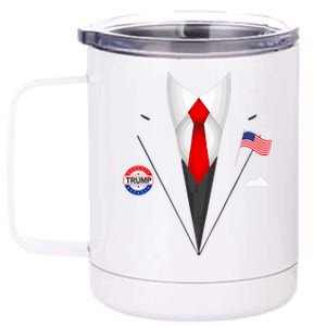 President Trump Suit Halloween Lazy Costume 12 oz Stainless Steel Tumbler Cup