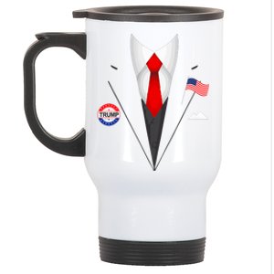 President Trump Suit Halloween Lazy Costume Stainless Steel Travel Mug