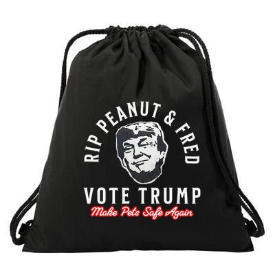 Peanut The Squirrel & Fred The Raccoon Make Pets Safe Again Drawstring Bag