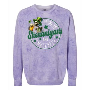 Prone To Shenanigans And Malarkey St Patricks Day Colorblast Crewneck Sweatshirt