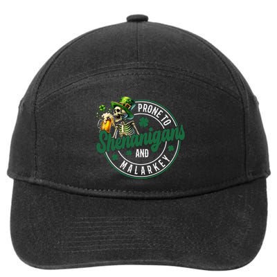 Prone To Shenanigans And Malarkey St Patricks Day 7-Panel Snapback Hat