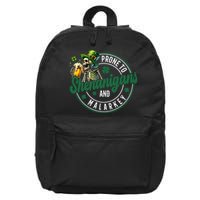 Prone To Shenanigans And Malarkey St Patricks Day 16 in Basic Backpack