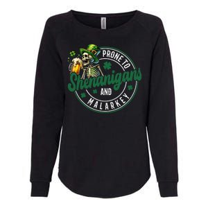 Prone To Shenanigans And Malarkey St Patricks Day Womens California Wash Sweatshirt