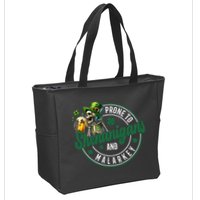 Prone To Shenanigans And Malarkey St Patricks Day Zip Tote Bag