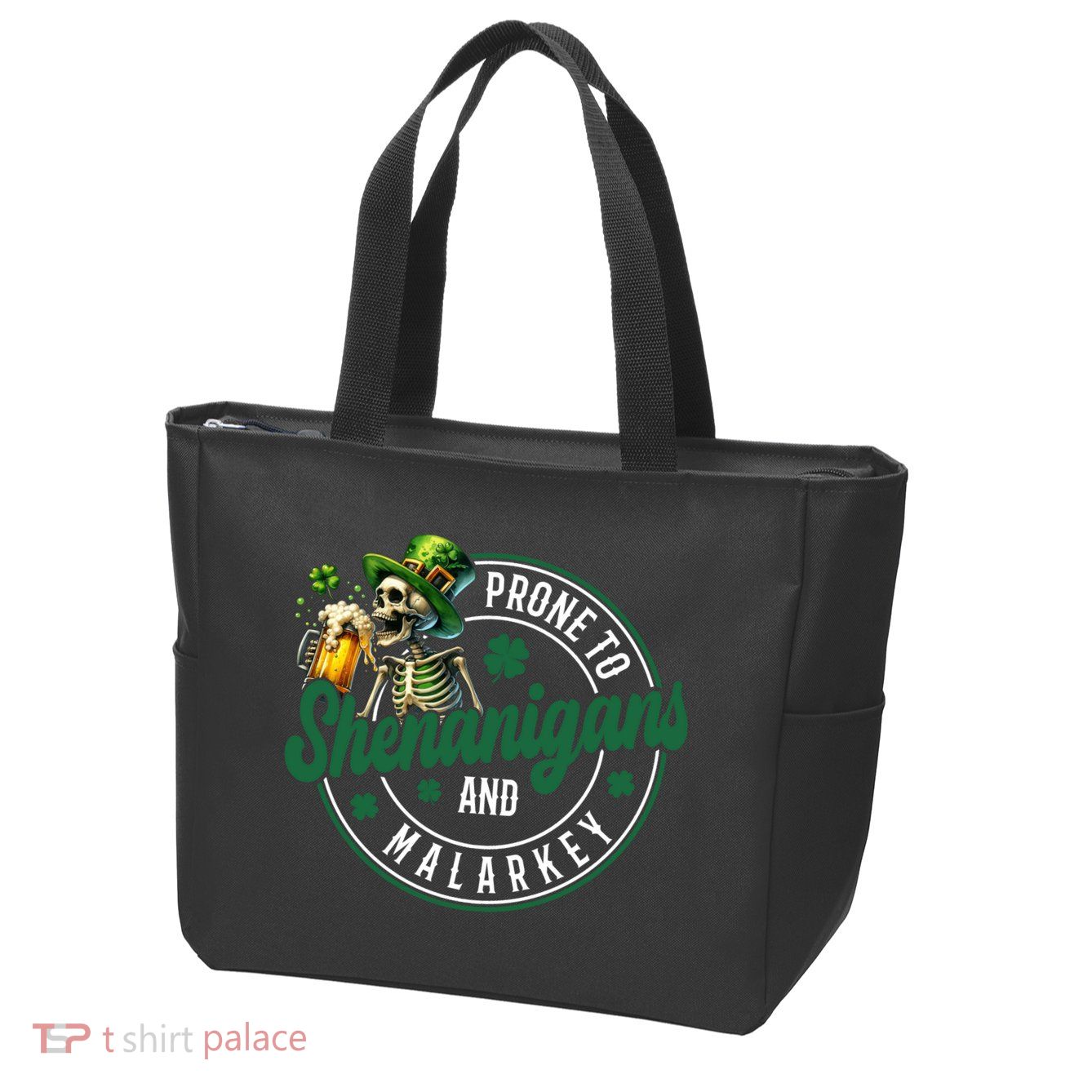 Prone To Shenanigans And Malarkey St Patricks Day Zip Tote Bag
