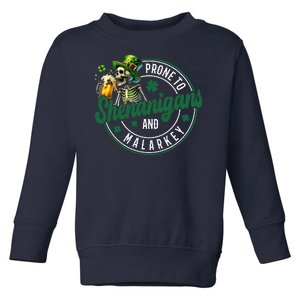 Prone To Shenanigans And Malarkey St Patricks Day Toddler Sweatshirt