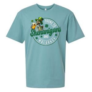 Prone To Shenanigans And Malarkey St Patricks Day Sueded Cloud Jersey T-Shirt