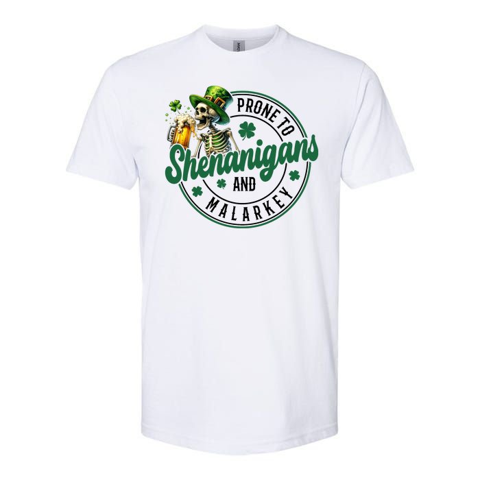 Prone To Shenanigans And Malarkey St Patricks Day Softstyle CVC T-Shirt