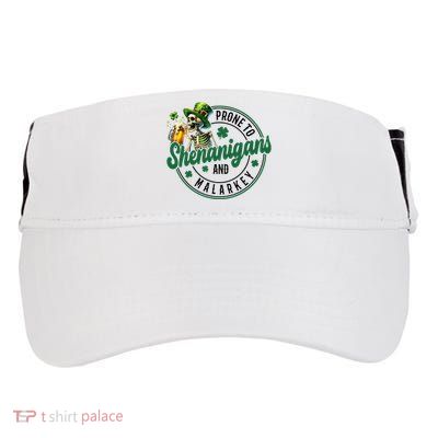 Prone To Shenanigans And Malarkey St Patricks Day Adult Drive Performance Visor