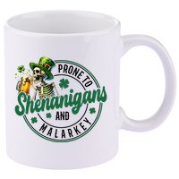 Prone To Shenanigans And Malarkey St Patricks Day 11oz C Handle Ceramic Mug
