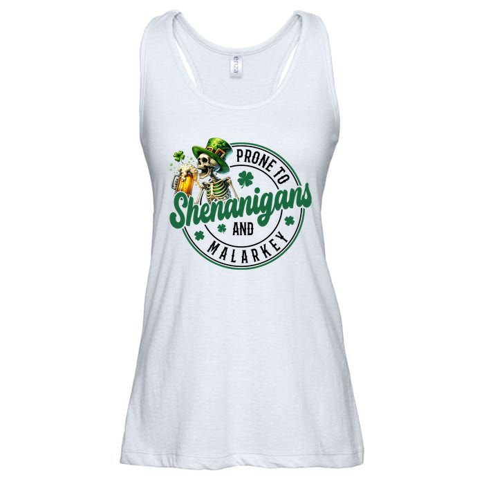 Prone To Shenanigans And Malarkey St Patricks Day Ladies Essential Flowy Tank
