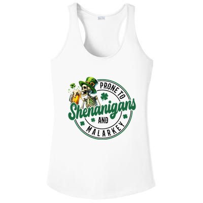 Prone To Shenanigans And Malarkey St Patricks Day Ladies PosiCharge Competitor Racerback Tank