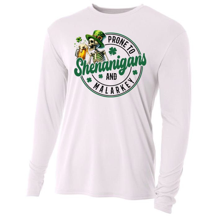 Prone To Shenanigans And Malarkey St Patricks Day Cooling Performance Long Sleeve Crew