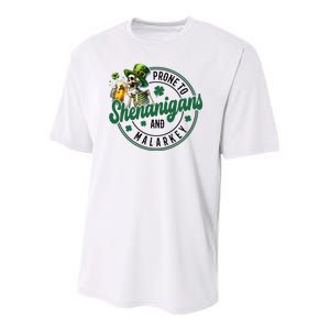 Prone To Shenanigans And Malarkey St Patricks Day Youth Performance Sprint T-Shirt