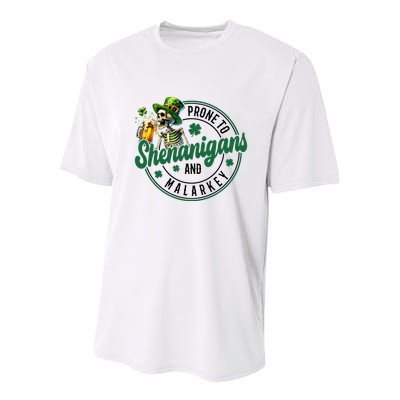 Prone To Shenanigans And Malarkey St Patricks Day Youth Performance Sprint T-Shirt