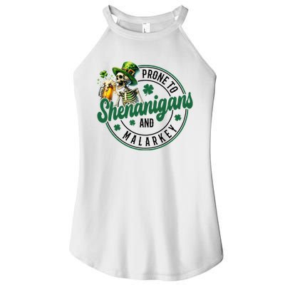 Prone To Shenanigans And Malarkey St Patricks Day Women's Perfect Tri Rocker Tank
