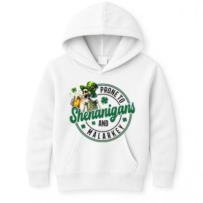 Prone To Shenanigans And Malarkey St Patricks Day Kids Hoodie