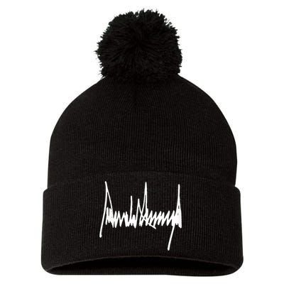 President Trump Signature Pom Pom 12in Knit Beanie