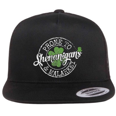 Prone To Shenanigans & Malarkey Fun Clovers St Patrick's Day Flatbill Hat