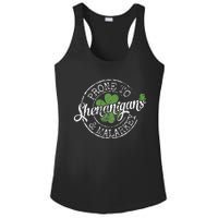 Prone To Shenanigans & Malarkey Fun Clovers St Patrick's Day Ladies PosiCharge Competitor Racerback Tank