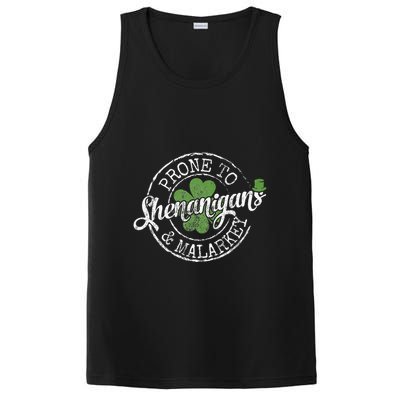 Prone To Shenanigans & Malarkey Fun Clovers St Patrick's Day PosiCharge Competitor Tank