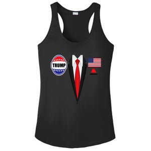 President Trump Suit Halloween Lazy Costume Flag Ladies PosiCharge Competitor Racerback Tank