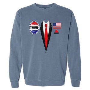 President Trump Suit Halloween Lazy Costume Flag Garment-Dyed Sweatshirt