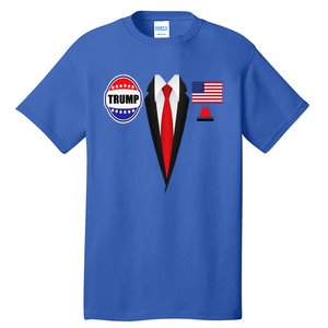 President Trump Suit Halloween Lazy Costume Flag Tall T-Shirt