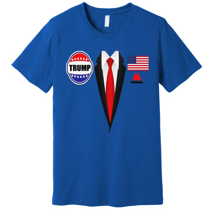 President Trump Suit Halloween Lazy Costume Flag Premium T-Shirt