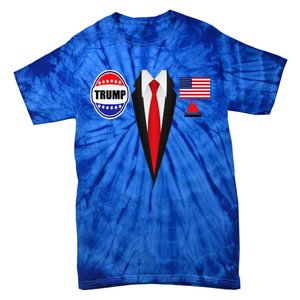 President Trump Suit Halloween Lazy Costume Flag Tie-Dye T-Shirt