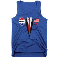 President Trump Suit Halloween Lazy Costume Flag Tank Top