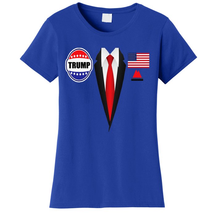 President Trump Suit Halloween Lazy Costume Flag Women's T-Shirt