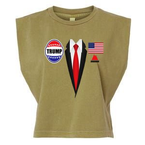 President Trump Suit Halloween Lazy Costume Flag Garment-Dyed Women's Muscle Tee